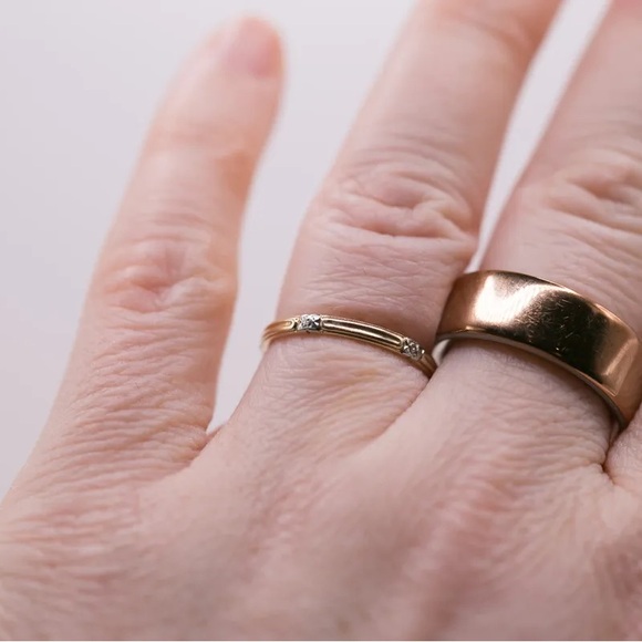 Antique Orange Blossom Wedding Band 14k yellow 18k white solid gold 1920s 1940s